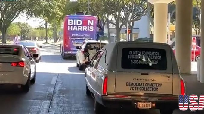 trump hearse biden bus lol usa