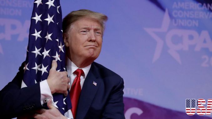 trump american flag cpac 1 usa